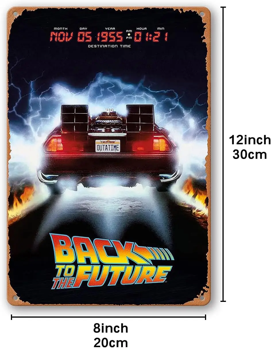 Metal Tin Sign Vintage Tin Sign Movie Back To The Future Poster For Wall Decor Cafe Bar Office Home Art Sign Decoration Vintage