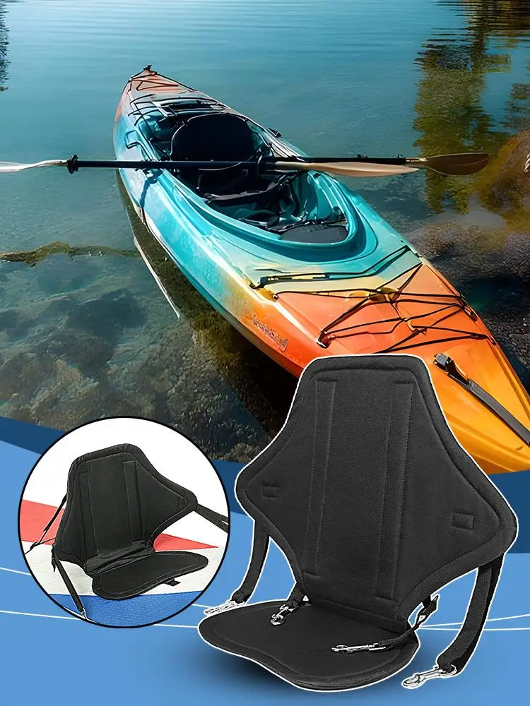 وسادة مقعد كاياك قابلة للتعديل، مقعد أمان زورق مقاوم للماء، مقاعد لوح مجداف لركوب الأمواج، دعم خلفي مع حامل حقيبة التخزين