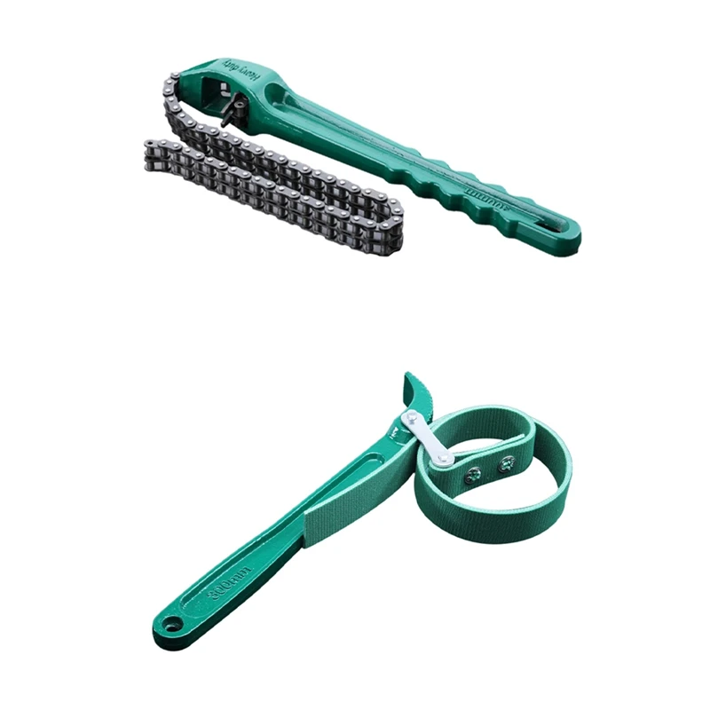 

Chain Wrench Tool Adjustable Oil Filter Puller Strap Universal Ergonomic Handle Grip Wrench Chain Spanner