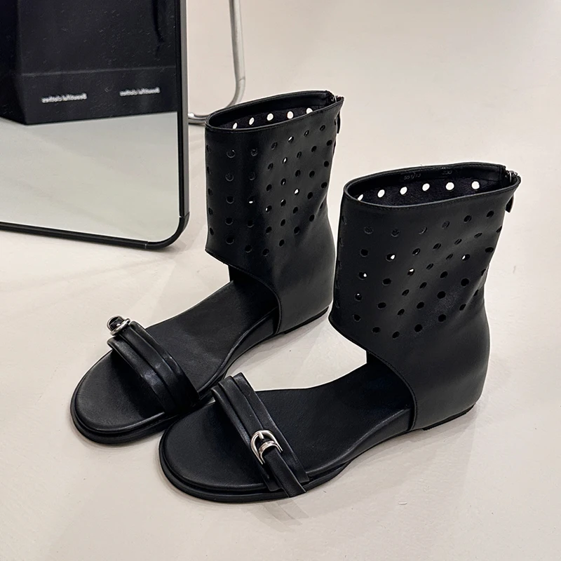 Women Mesh Cool Boots Sandals Designer Brand Summer Shoes Woman 2026 Trend Ankle Boots Open Toe Beach Casual Shoes Flip Flops