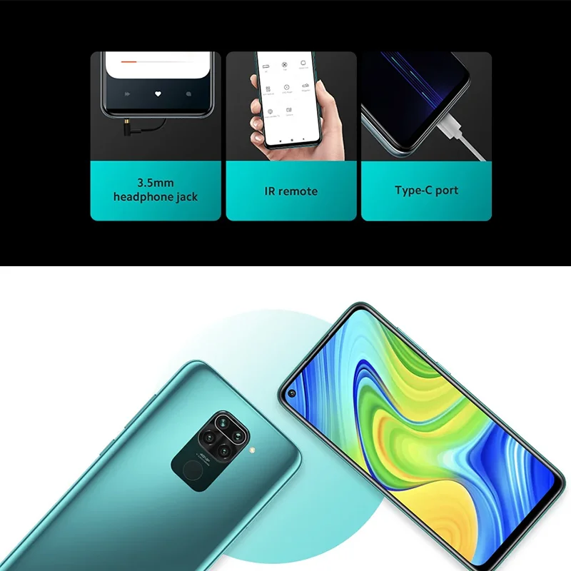 Versión Global Redmi Note 9 4GB RAM 128GB ROM Smartphone MTK Helio G85 Octa Core 48MP Quad cámara trasera 5020mAh teléfono móvil