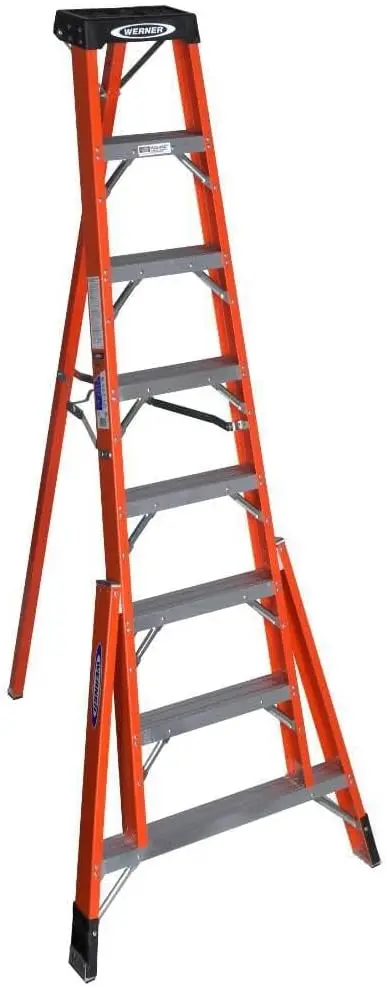 , Ftp6208, Tripod Stepladder, Fg, 8 Ft. H, 300 Lb Cap.