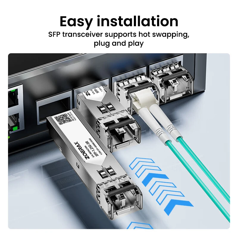 Natalink 1,25G SFP Transceiver Modul Duplex LC Multimode 850nm Glasfasermodul DDM für Cisco Mikrotik Ethernet Transceiver