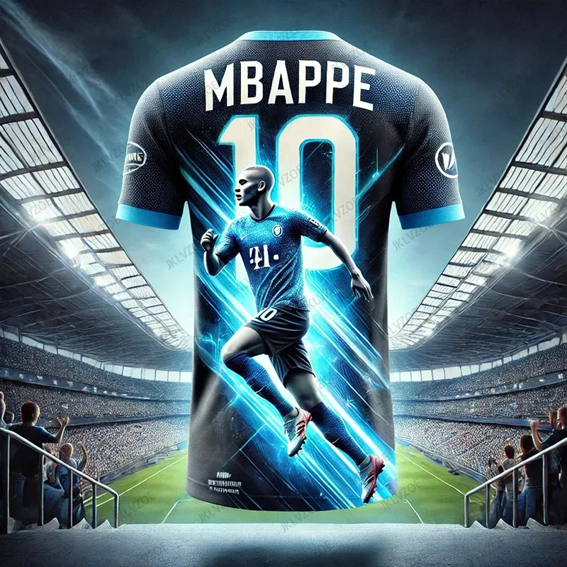 

2026 New Arriavl CHATGPT Designed O-neck Sports Kids clothes Short Sleeve Mbappe 10 Soccer Jersey Training Uniform Men's T-shirt