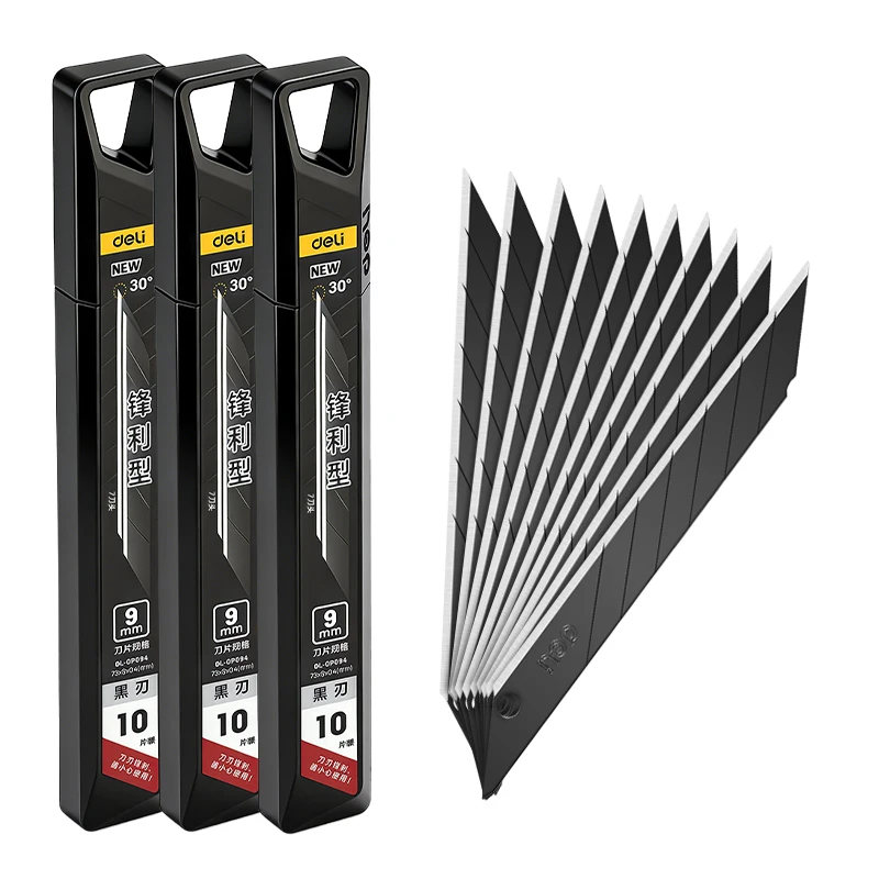 Precision Utility Knife Blades, 0.4mm Thick 9mm Wide 30° Angle Alloy Steel, for Art, Craft, Office & Detailed Cutting Tasks