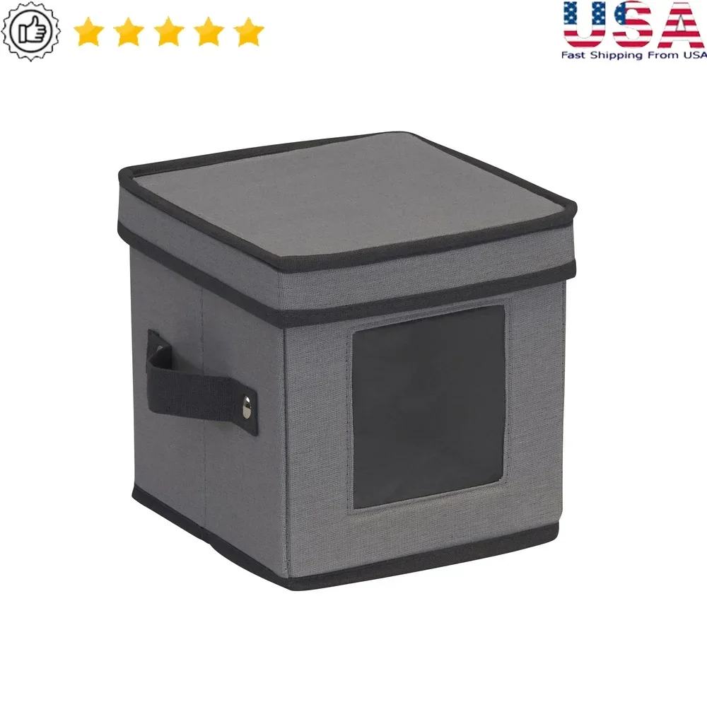 La caja de almacenamiento de platillos plegable contiene 12 platillos con protectores de fieltro, diseño apilable, Panel con ventana, manijas reforzadas, ahorro de espacio