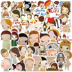 50Pcs Cute Nara Yoshitomo Stickers Yoshitomo Nara DIY Stickers Scrapbooking Phone Luggage Skateboard Waterproof Graffiti Decals
