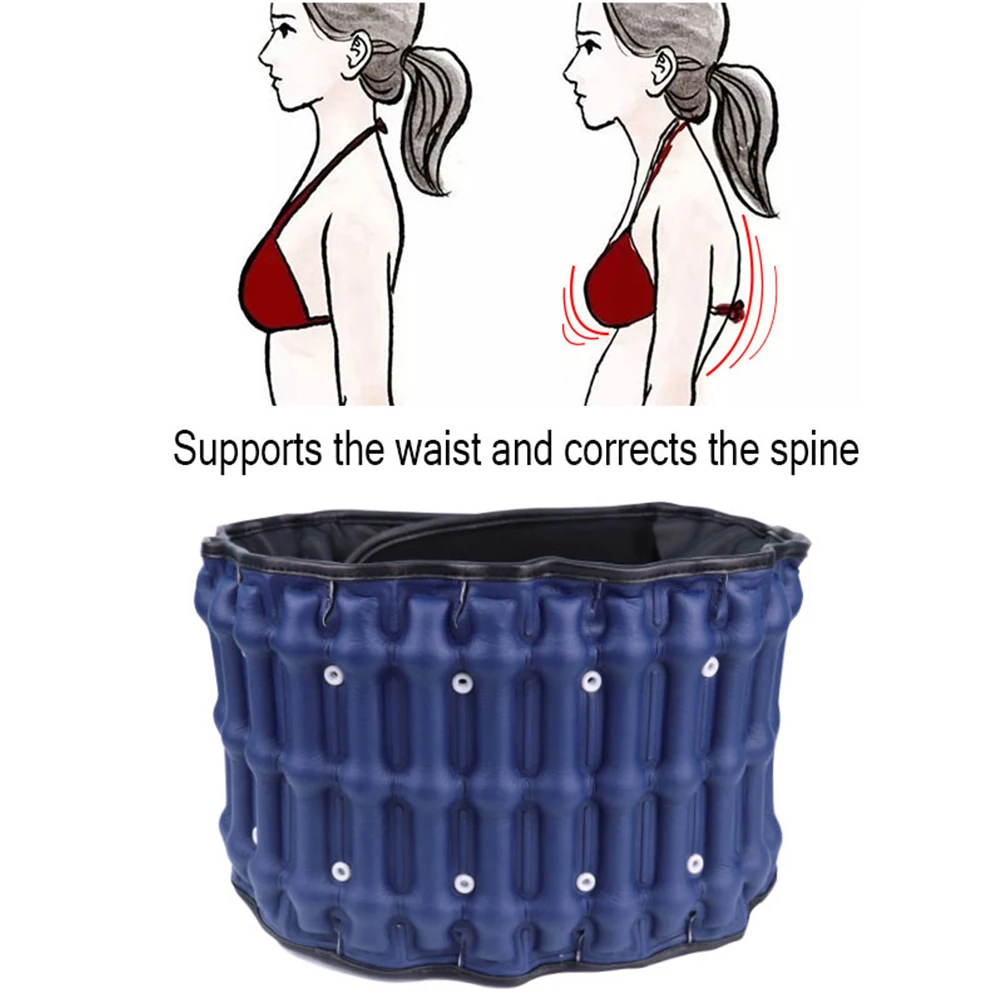 

Регулируемый пояс для декомпрессии поясницы, поддерживающий корсет для талии, массажный бандаж, корректор осанки, облегчающий боль в пояснице, с воздушной подушкой
