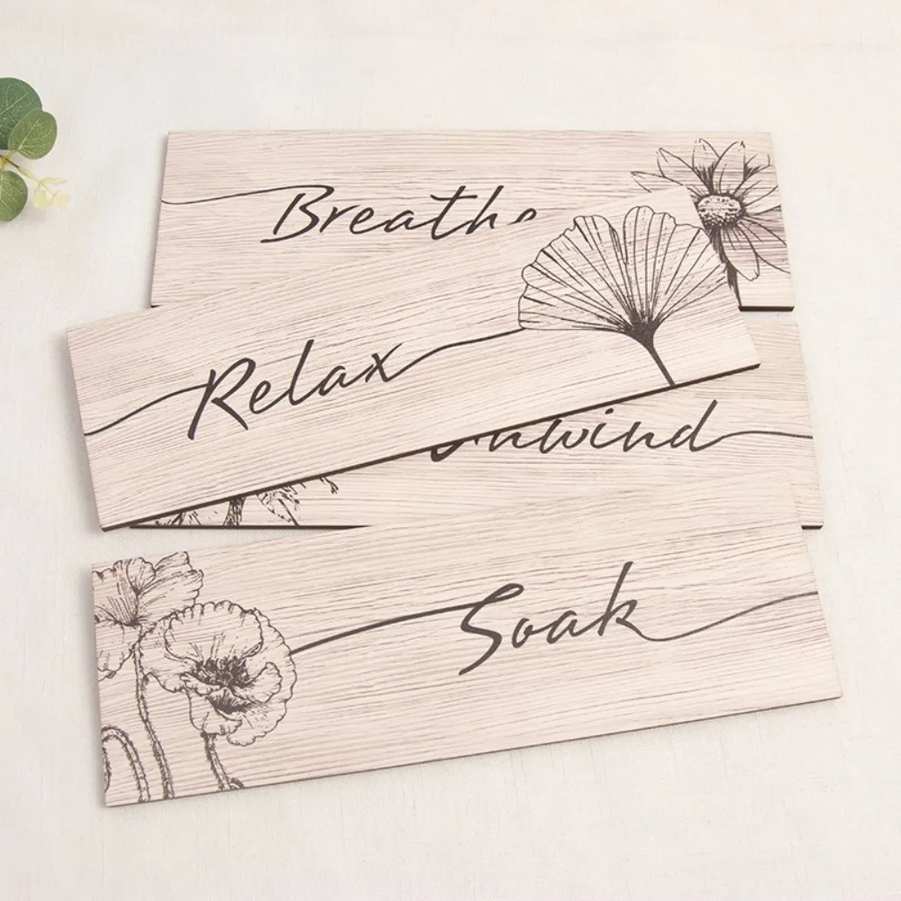 Wall Plate Wooden Floral Wall Art Funny Decorative Plants Hanging Sign Handmade Wall Decor Paintings Bathroom Decor - Image 5
