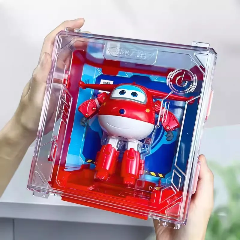Popularne Oryginalne Figurki Anime Super Wings Hangar Duże Zabawki Transformujące się w Roboty Modele na Biurko Prezenty Świąteczne dla Dzieci