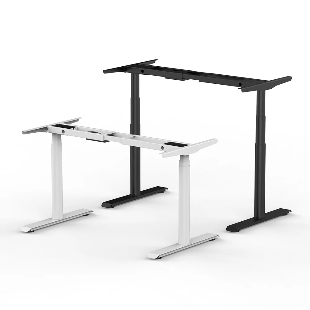 Office Dual Motor Durable Modern Electric Height Adjustable Table Round Leg Desk Frame Workstation Sit to Stand up Desk