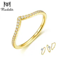 Kuololit 585 14K Solid Gold 100% Natural Moissanite Gemstone Rings for Women Matching Band Set Ring for Anniversary Wedding NEW