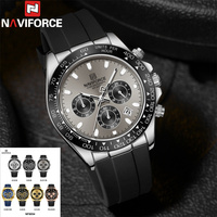 NAVIFORCE Sport Chronograph Wristwatch Top Brand Luxury Military Men Watch Rubber Quartz Waterproof Original Male Clock 8054