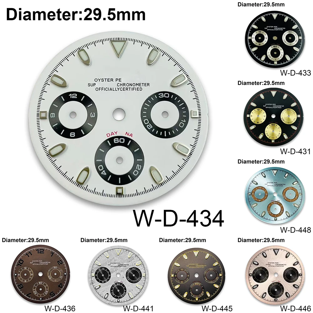 

29.5mm DTN Panda S Dial Suitable For VK63 Movement Green LuminousWatch Modification Accessories Green Luminous Diver 150 Windows