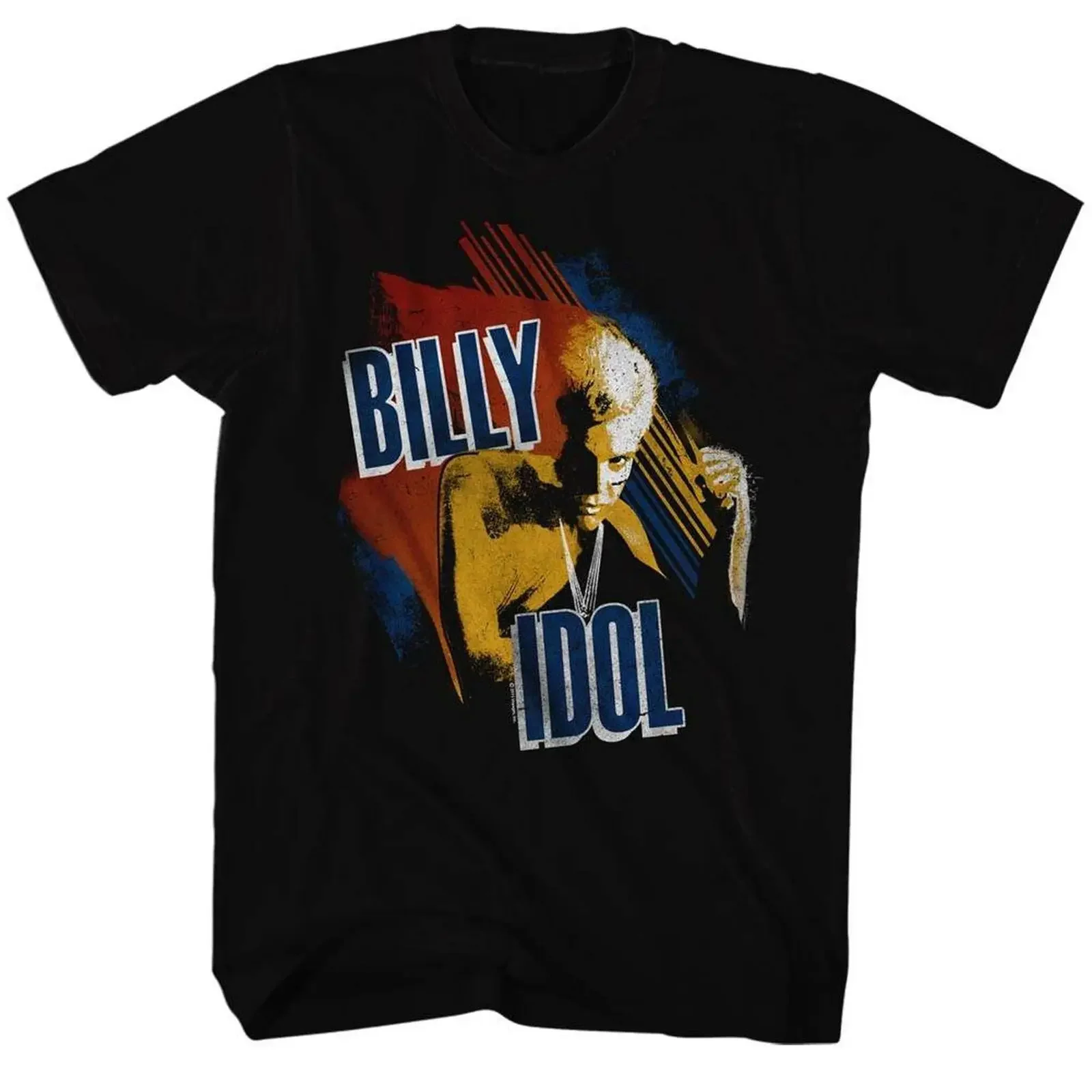 Billy Idol Black Adult Wavey T Shirt vintage Washed Stretched Versatile Top For Everyday Wear Breathable Casual Slightly homme