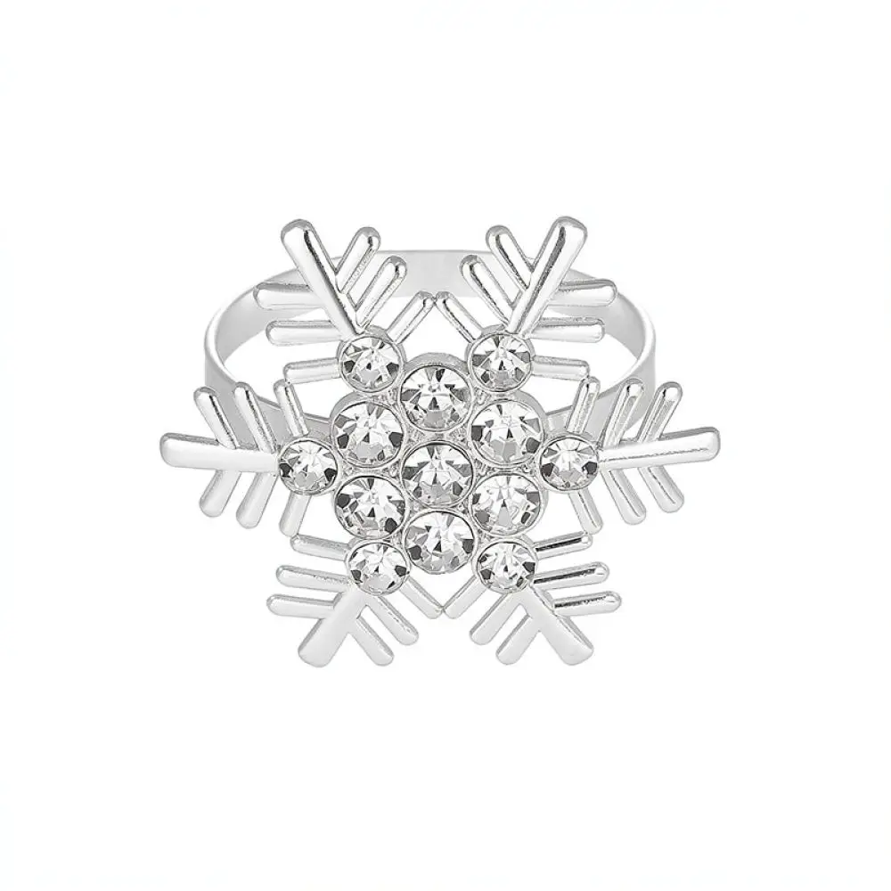 Metal Napkin Rings Christmas Snowflake Reindeer Style Tableware Holder For Holiday Wedding Party Dinner Decoration
