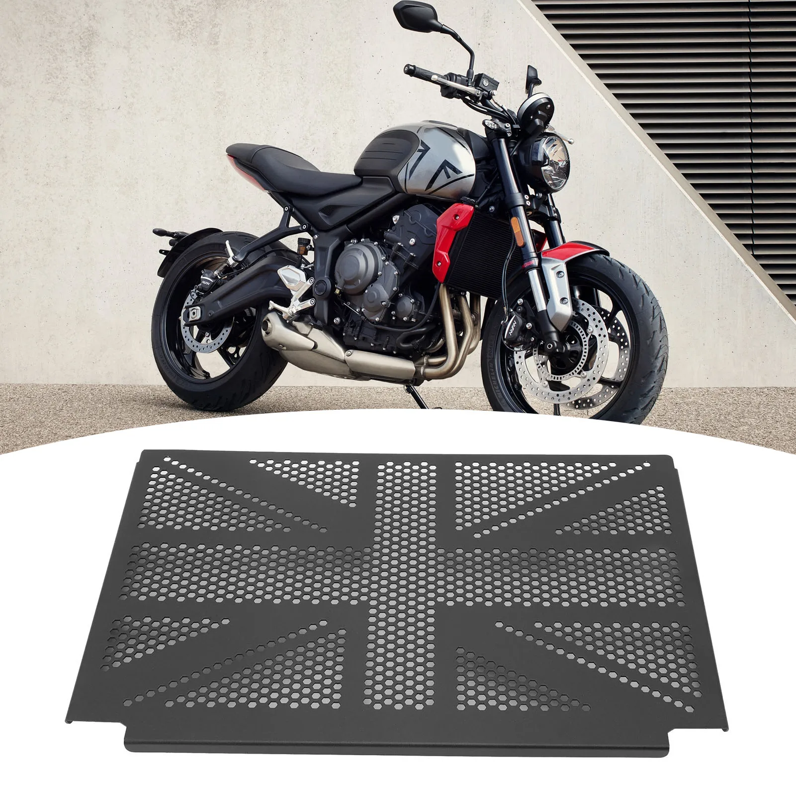 

Prevent sand and gravel invasion. Special motorcycle radiator protection cover for Tri dent 660.stainless steel materials