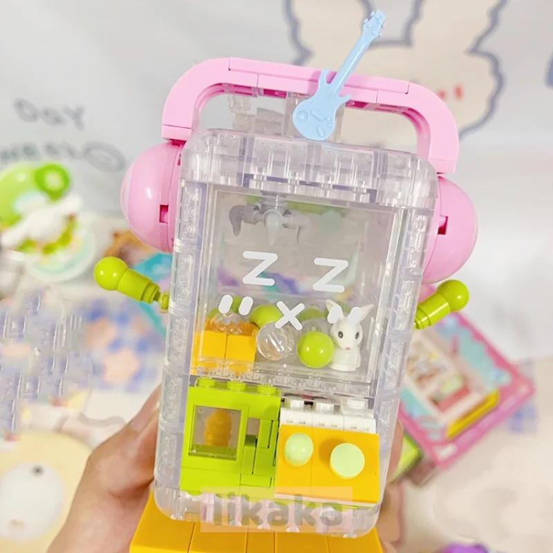 Mini Doll Machine Model Building Blocks Toys Creative Claw Catch Mini Blocks DIY Toy Bricks Interactive Toys for Girls Kids Gift