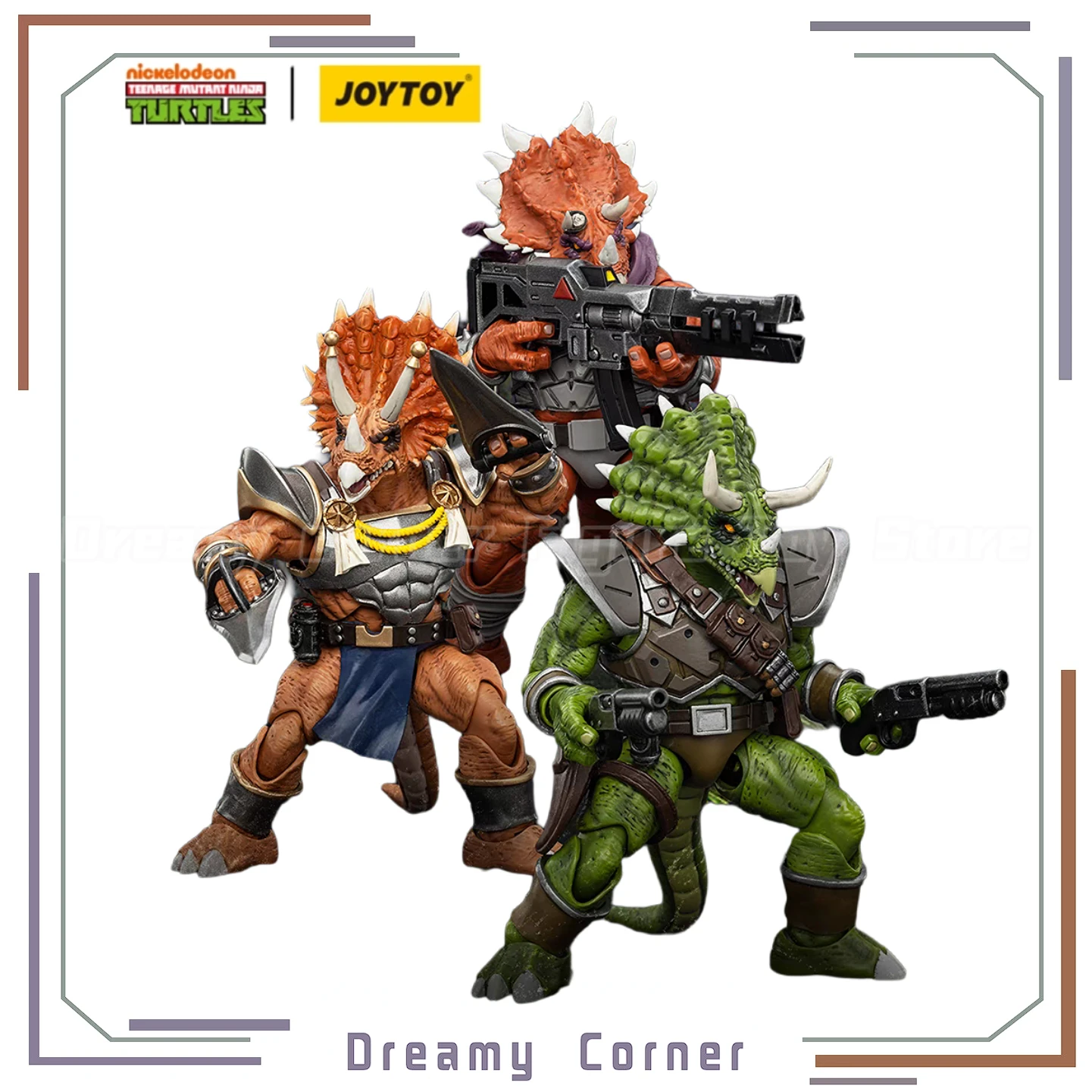 

【В наличии】JOYTOY TMNT-Капитан Zorax Adjutant Zork Triceraton Infantryman 3 шт. 1/18 фигурка