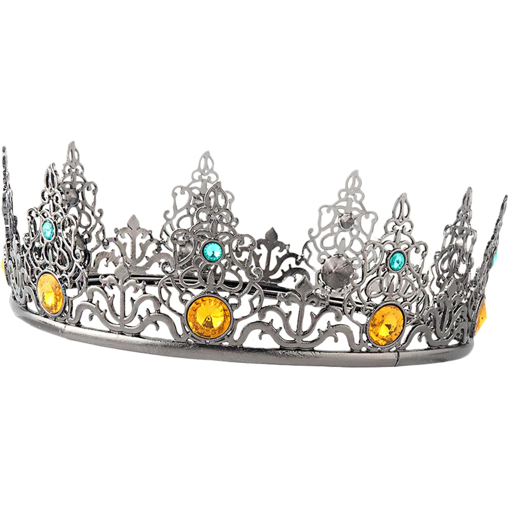 

Alloy King Crown for Men Birthday Cosplay Party Costumes Headgear Vintage Metal Hair Crown Props Selfie Photo Accessories