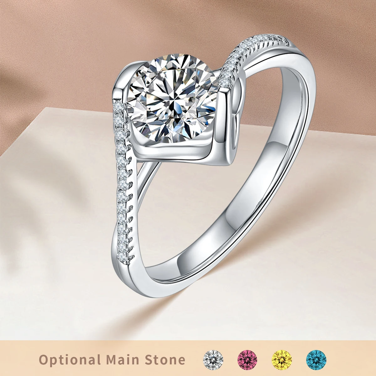 

Простое изысканное 1-каратное новое кольцо с цирконом из стерлингового серебра 925 пробы для женщин, классические блестящие украшения, подарок на праздник, день рождения