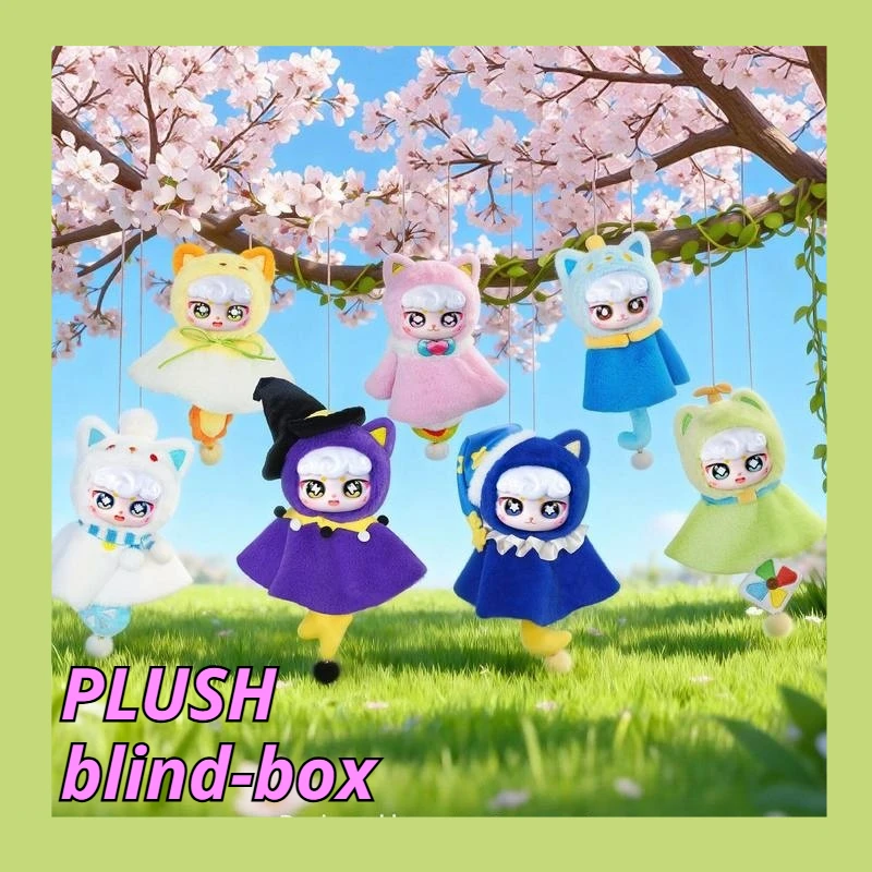 

KAWAII New Ciaoka Wind Chime Cat Vinyl Plush Blind-Box 10cm Keychain Cute Cartoon Kitten Bag Pendant Anime Toy Kids Anime Gift