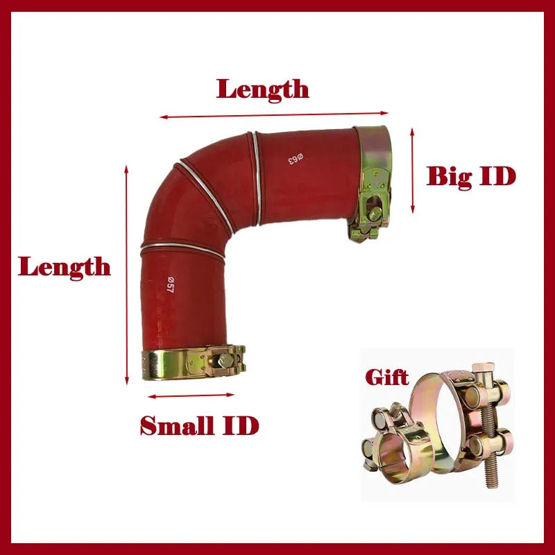 90 Degree Reducer Silicone Flexible Hose  Rubber Joiner Bend Tube Variable Diameter Silicone Flexible Hose Intake Pipe
