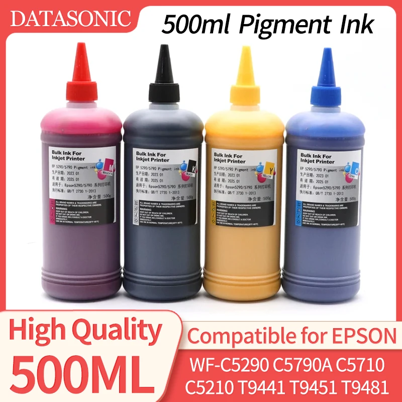 

500ml Pigment Ink For Epson T9451 T9481 T9441 T902XL WF-C5210 WF-C5710 WF-C5290 WF-C5790 WF-C869Ra PX-S884 Printer Waterproof