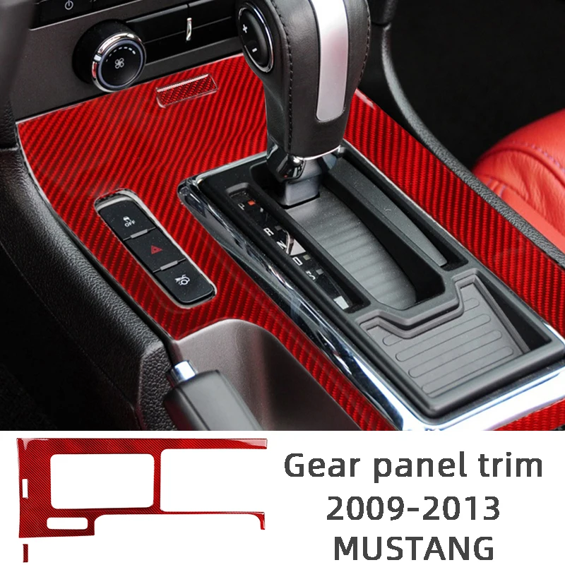 

Carbon Fiber Center Console Gear Panel Trim Patch Decoration Cvoer Car Stickers For Ford Mustang 2009-2013 Interior Accessories