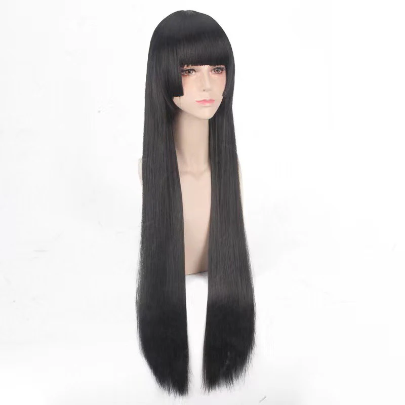 Game Onmyoji Snow Woman Cos Headgear Moonlit Cherry Blossoms Role Wig Ball Evening Dress Match Stratification Long Straight Hair