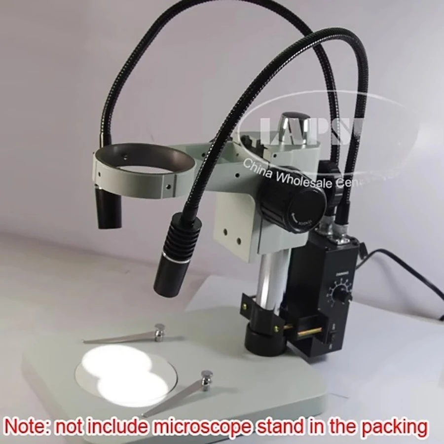 Dual-branch microscope with dual gooseneck LED light source, suitable for mobile phone repair; LED microscope light source.