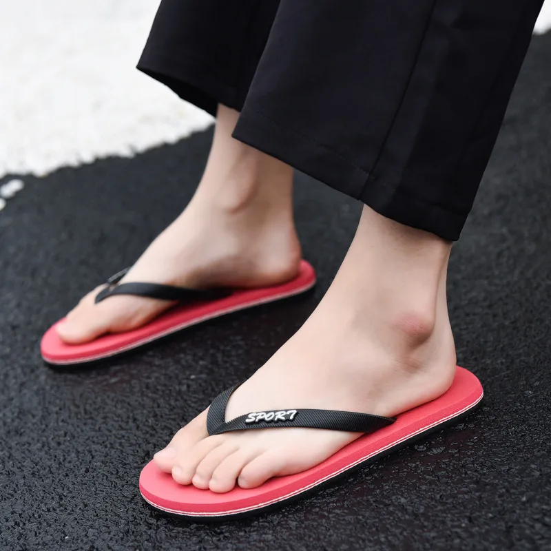 Cheap Summer Flip Flops Men Big Size 45 Comfy House Shoes Man Beach Slippers Stylish Green Flat Sandals For Man pantuflas hombre - Image 5