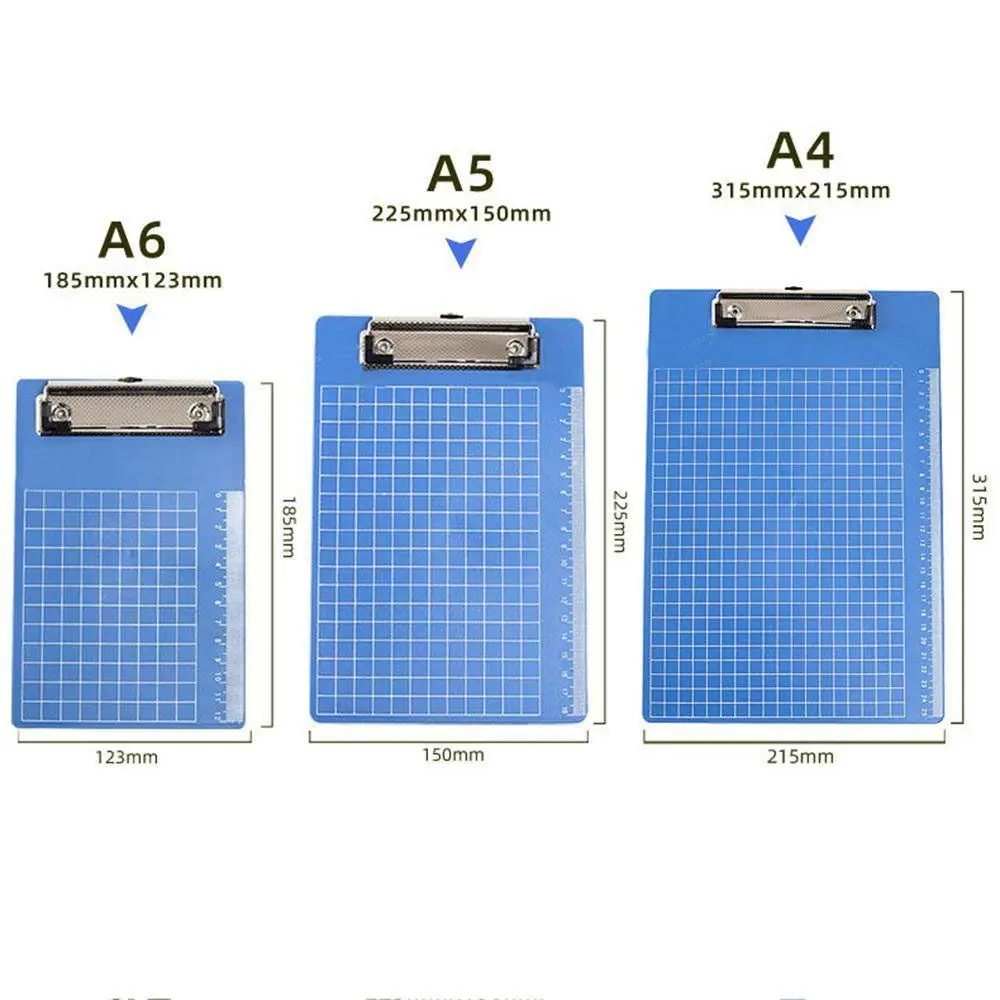 1Pcs New A4/A5/A6 Writing Clipboard Plastic Blue Writing Pad Board Menu Bill Folder Paper Ticket Storage