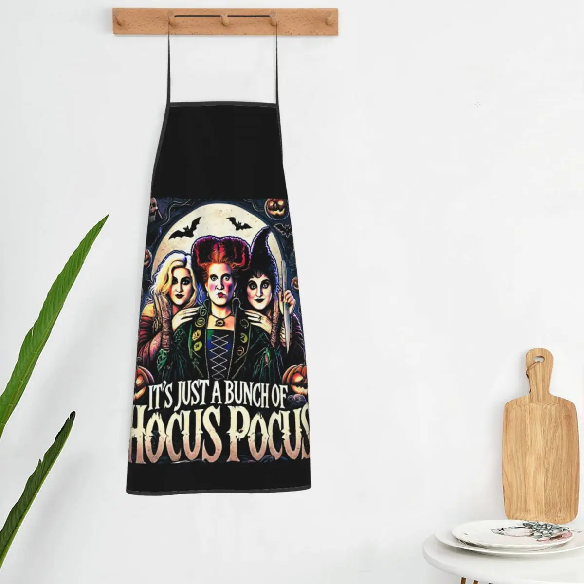 Custom Bib Halloween Witch Hocus Pocus Movie Apron Men Women Unisex Adult Chef Cooking Kitchen Tablier Cuisine Painting