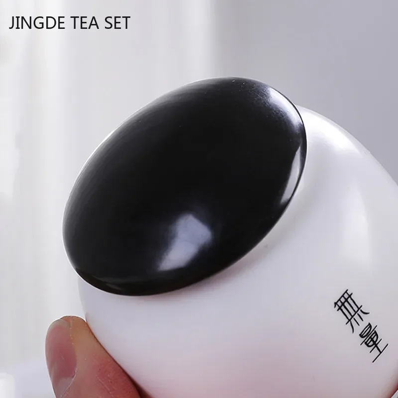 Ceramic Small Portable Airtight Tank Tea Caddy Moisture-proof Jar Home Tea Organizer Airtight Jars Kitchen Spice Container