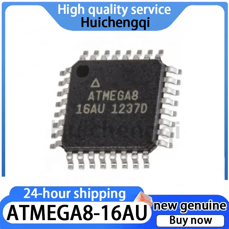 1PCS Original Genuine ATMEGA8-16AU Packaged TQFP-32 Microcontroller (MCU/MPU/SOC)