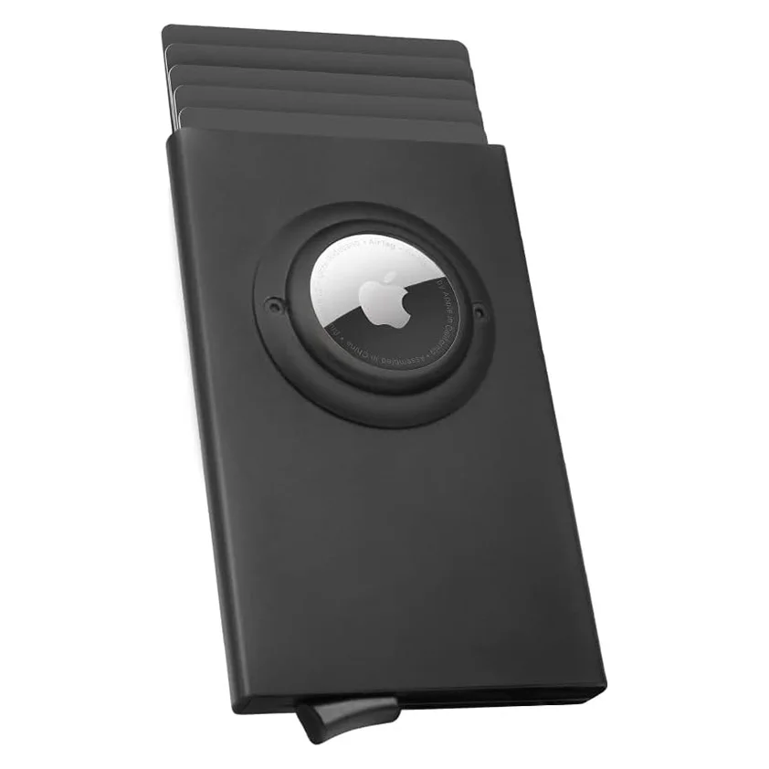 

Тонкий алюминиевый RFID-кошелек 2026 года, новый стиль, с держателем для Apple AirTag, металлический мужской кошелек для кредитных карт, визиток и наличных