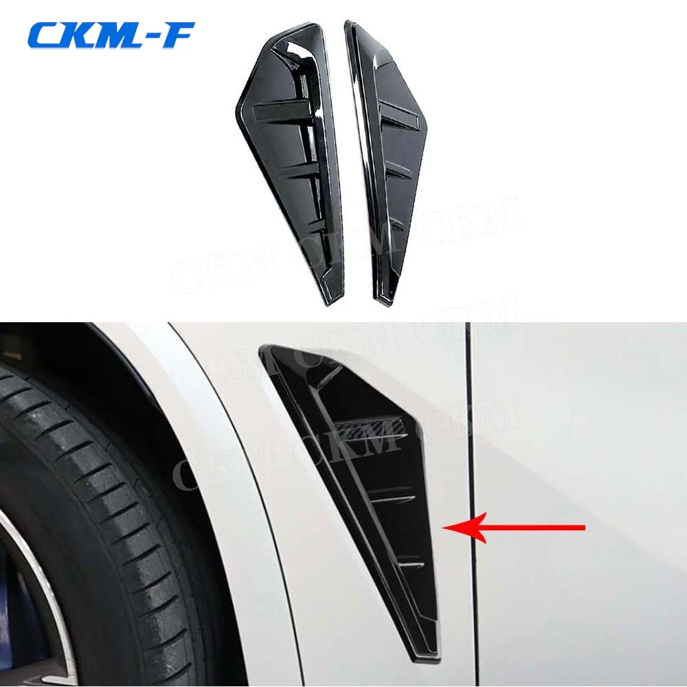 

2Pcs Front Side Wing Fender Air Guide Vent Grill Grille Hole Emblem Trim Cover For BMW X5 G05 M Sport 2019 + Car Styling