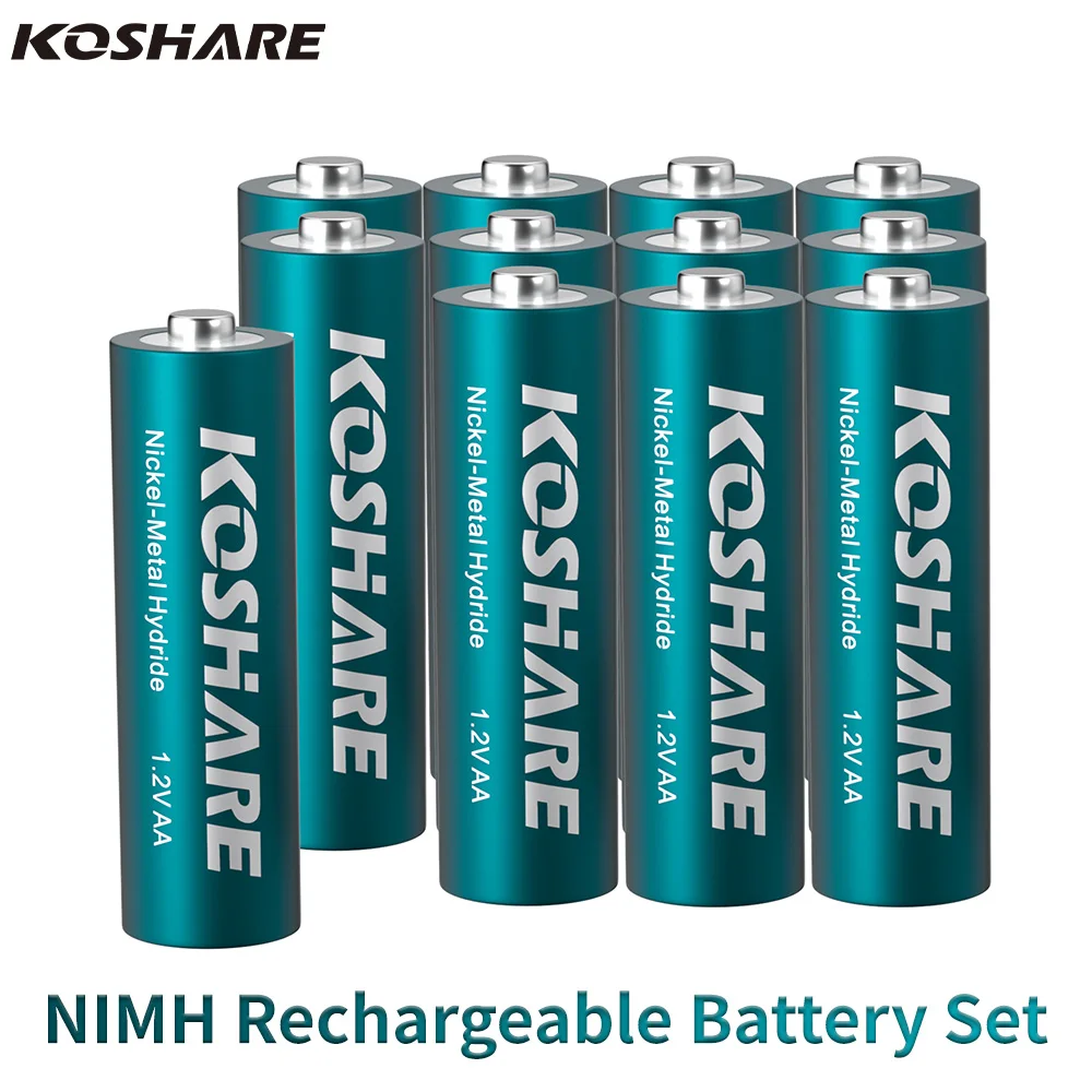 

KOSHARE 1.2V AA 600mAh Nickel-Metal-Hydride Ni-MH Rechargeable Battery Real Capacity for Flashlights Industrial & Mining Lamps