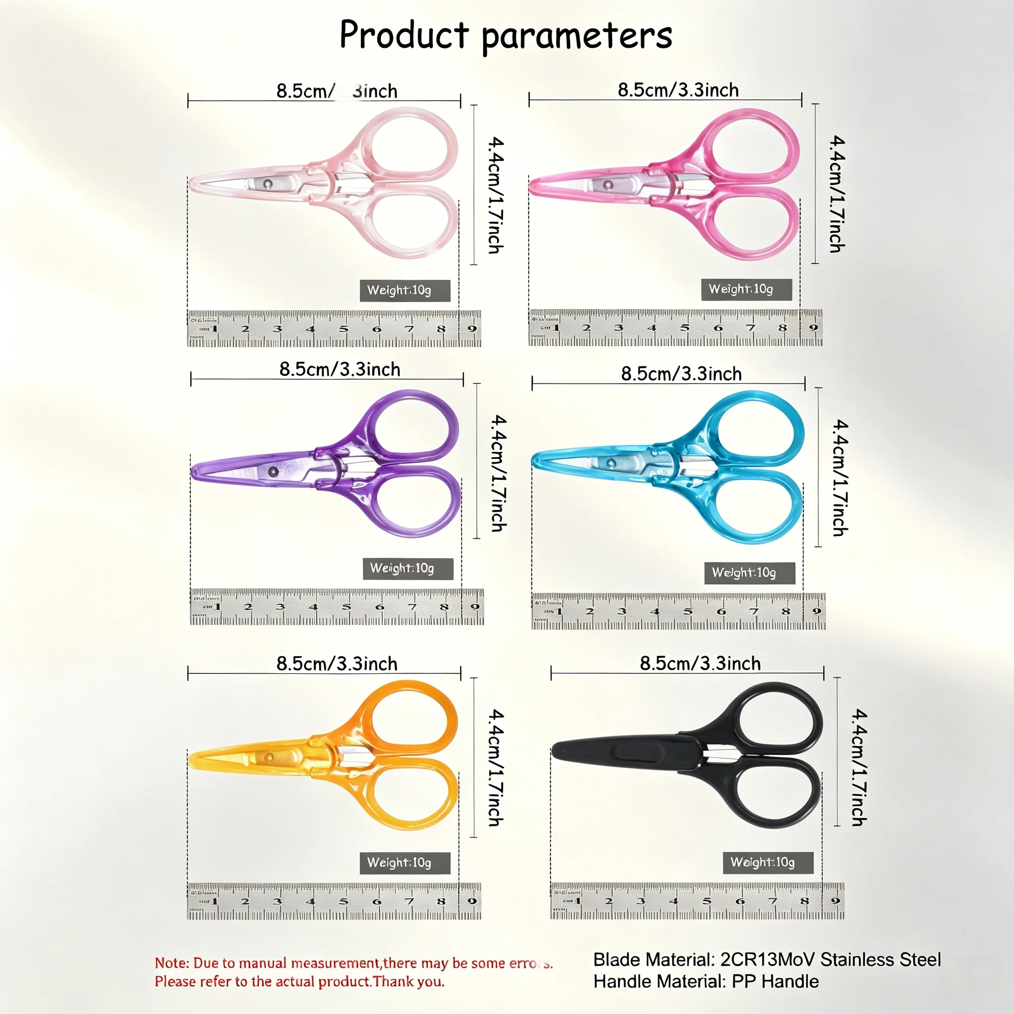 1/6PCS,Stationery Scissors Multi-color Portable Pocket Scissors Handmade Scrapbooking Scissors Lightweight Art Paper Scissors