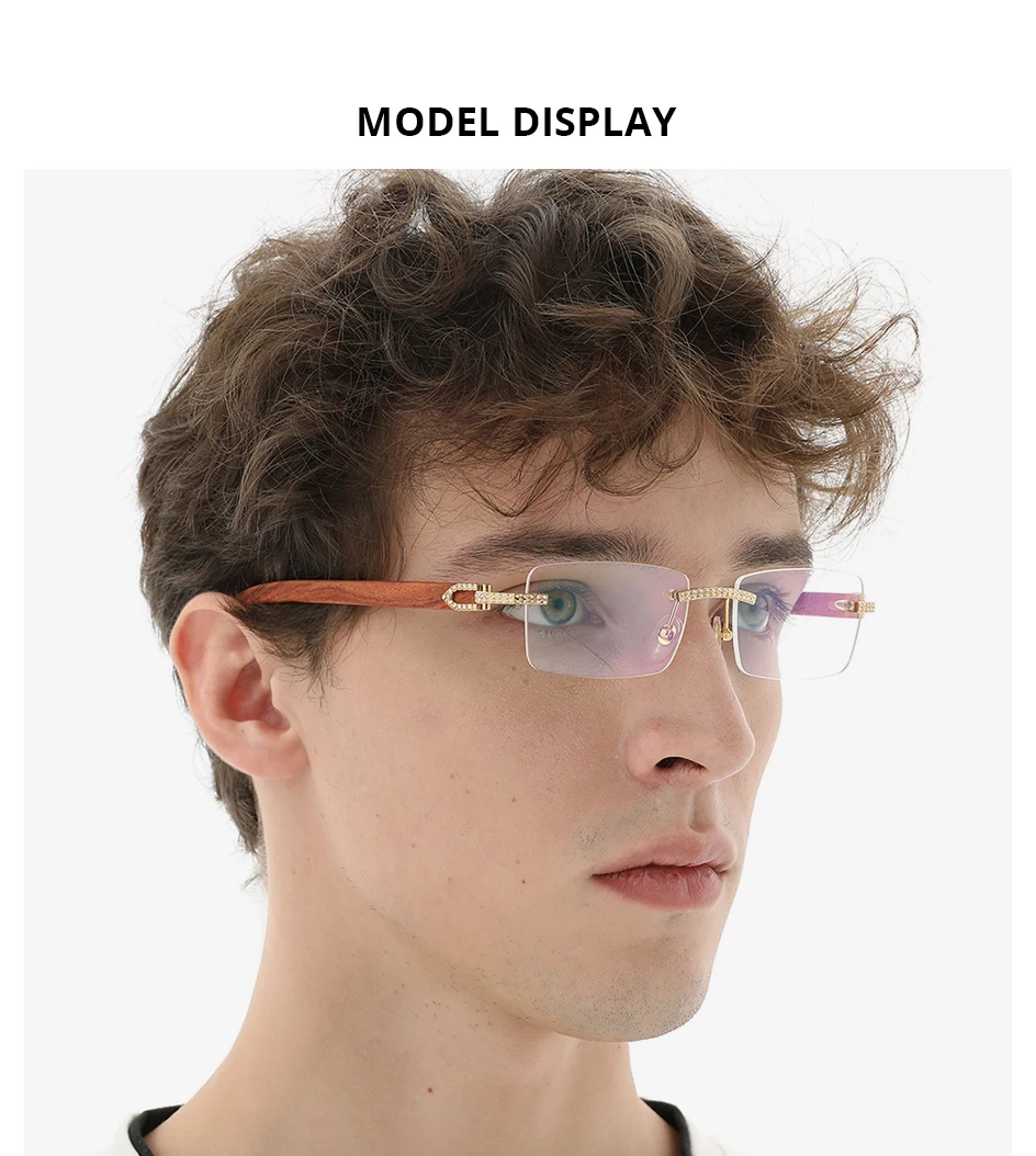 HEPIDEM Buffalo Horn Brille Männer Luxus Berühmte Marke Design Randlose Brillen Rahmen Frauen Rahmenlose Weiß Buffs Holz Brillen – Detail 16