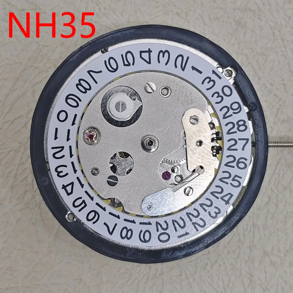 

Запасные части для часов с автоматическим механическим механизмом China NH35, высокоточный механизм с 24 камнями, календарь на 3 часах, детали NH35.