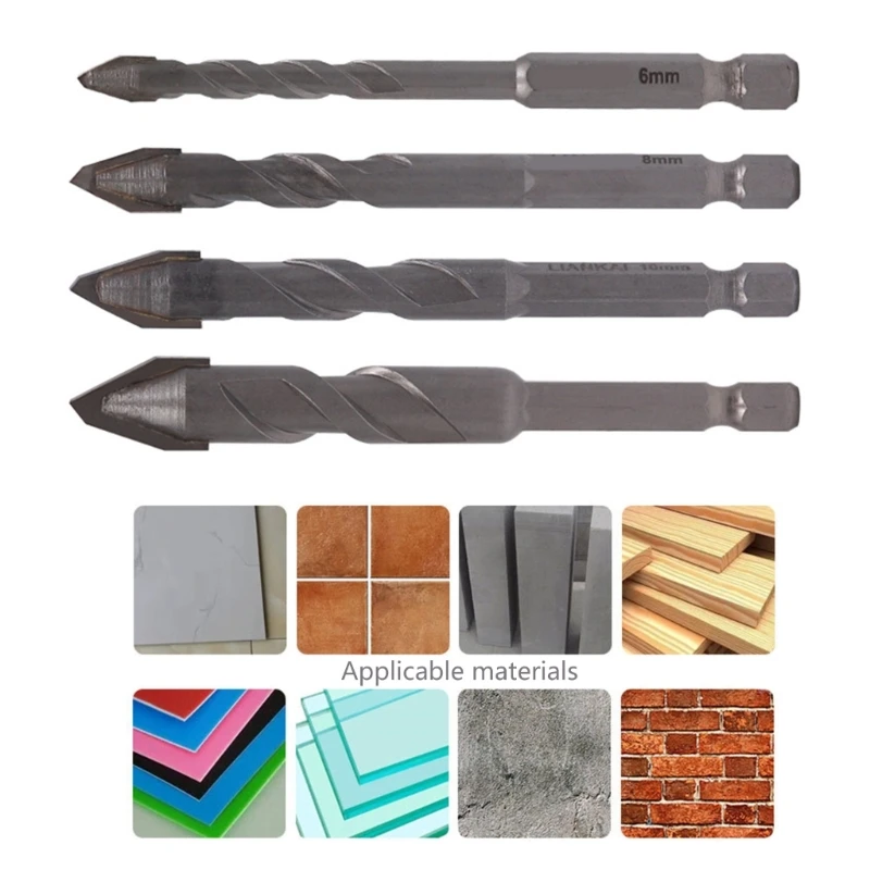Đầu xiên Mũi khoan lệch tâm Mũi tuốc nơ vít Nề & Mũi khoan bê tông 1/4 "Tay cầm lục giác cho gạch, ngói, măng,