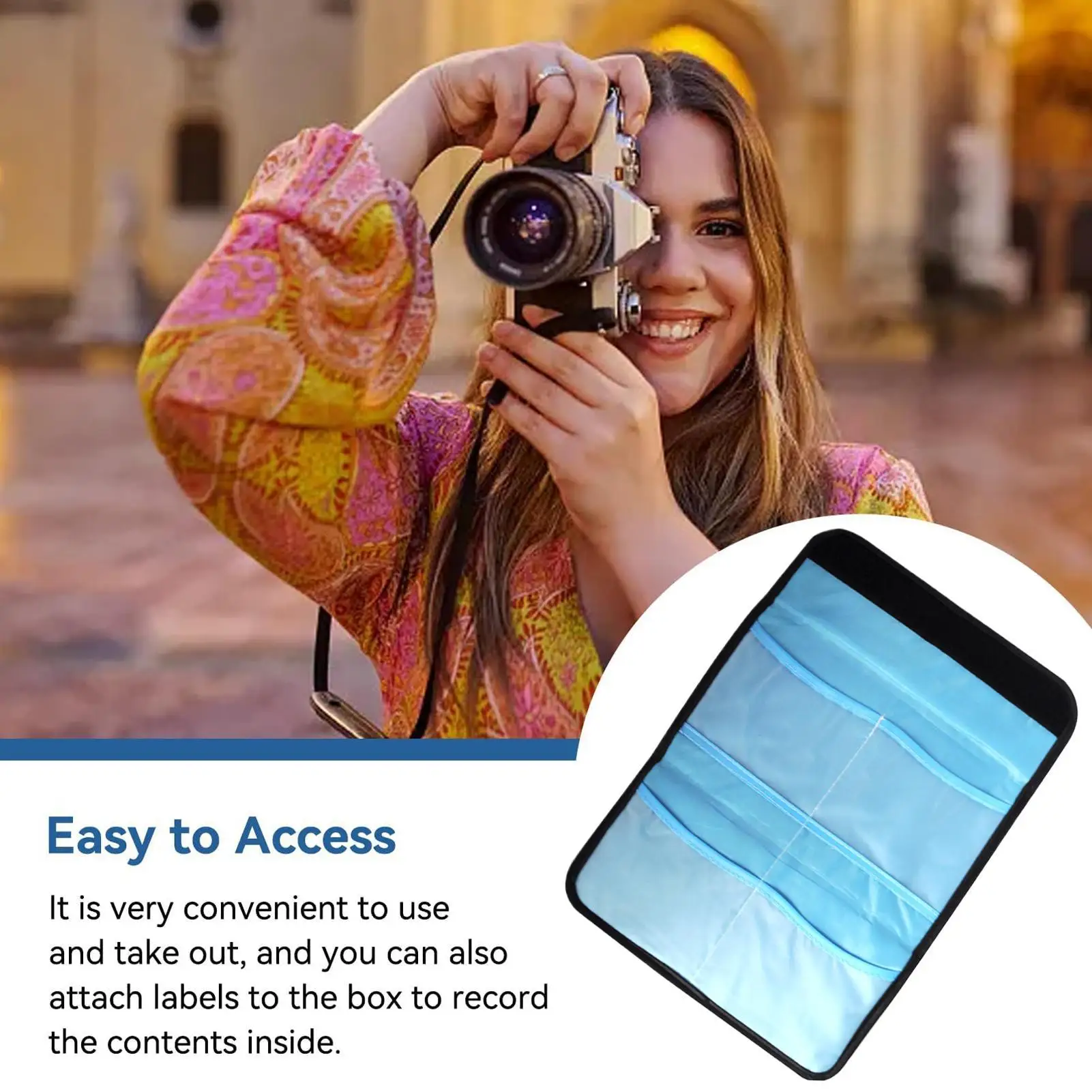 Kantong Filter Lensa Tas Pembawa Kantong Filter Kamera Tahan Debu Tas Penyimpanan Portabel Aksesori Fotografi untuk Studio Perjalanan