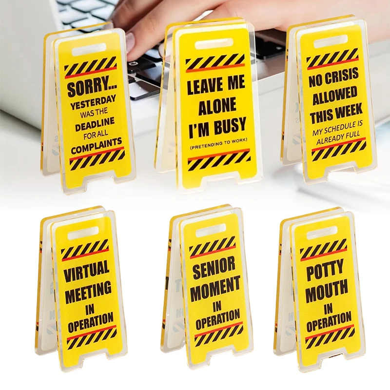 1Pcs Acrylic Desk Decor ‘Leave Me Alone, I'm Busy’ Humorous Office Decorations Humour Gifts For Men And Women Room Ornaments