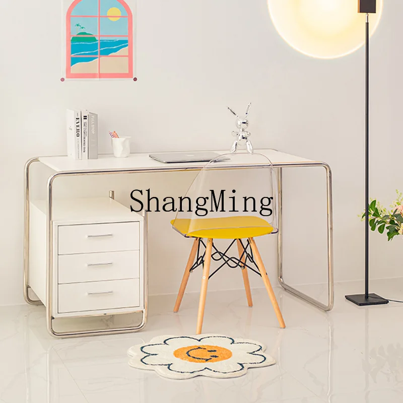 

FG drawers single writing desk simple and stylish stainless steel computer