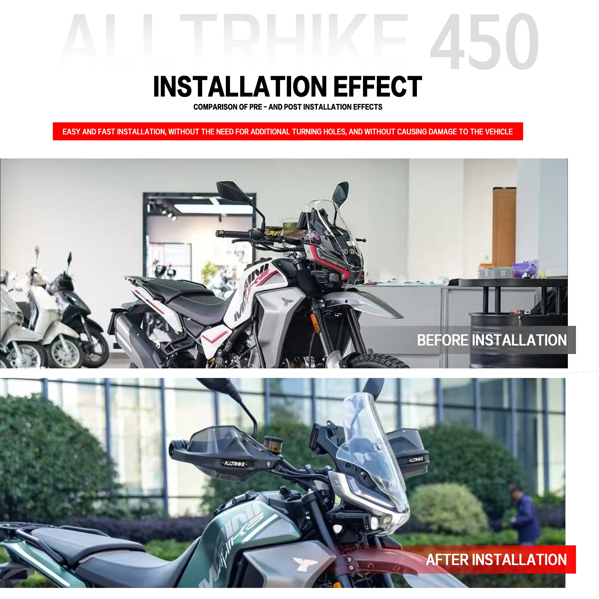 

Защитные накладки на руль (защита от ветра) для мотоцикла Morini ALLTRHIKE 450 2026, защита рычагов