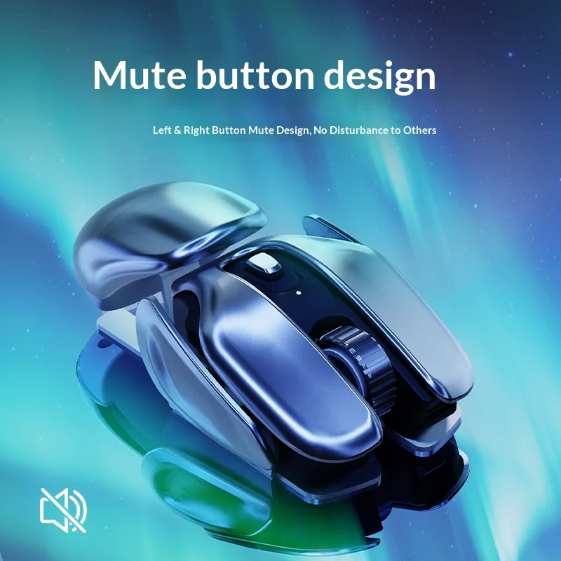 EWEADN Q6 Gaming Mouse Dual Mode Bluetooth Wireless Silent Rechargeable Sci Fi E Sports For Pc Laptop Office Multi Device