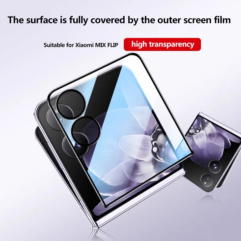 Full Cover HD Tempered Film For Xiaomi Mix Flip Outter Screen Protector Anti-scratch Wear-resistant Protective Glass