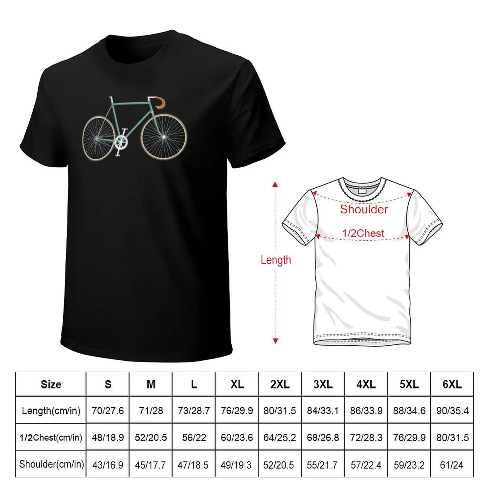 Retro Fixed Gear (Single Speed) Bicycle T-Shirt Large Size Soft Cotton T-Shirt